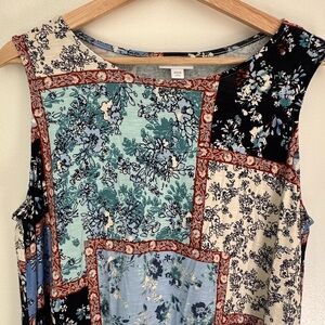 J Jill Patchwork Floral Boho Dress